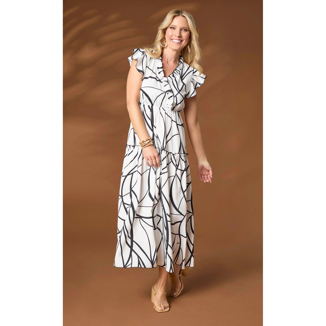 Finley Cap Sleeve Ruffle Tiered Maxi Dress