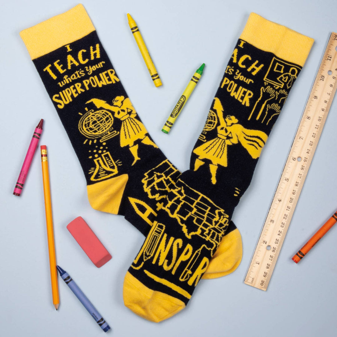 I Teach What's Your Super Power Socks