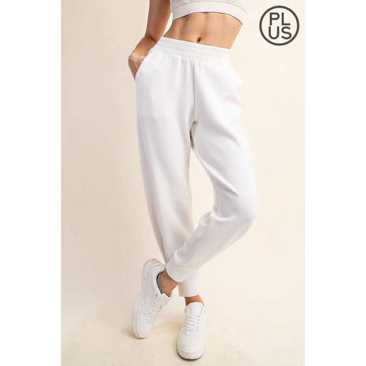 RAE MODE PLUS SIZE MODAL SCUBA FULL LENGTH JOGGER PANT - 3 COLORS