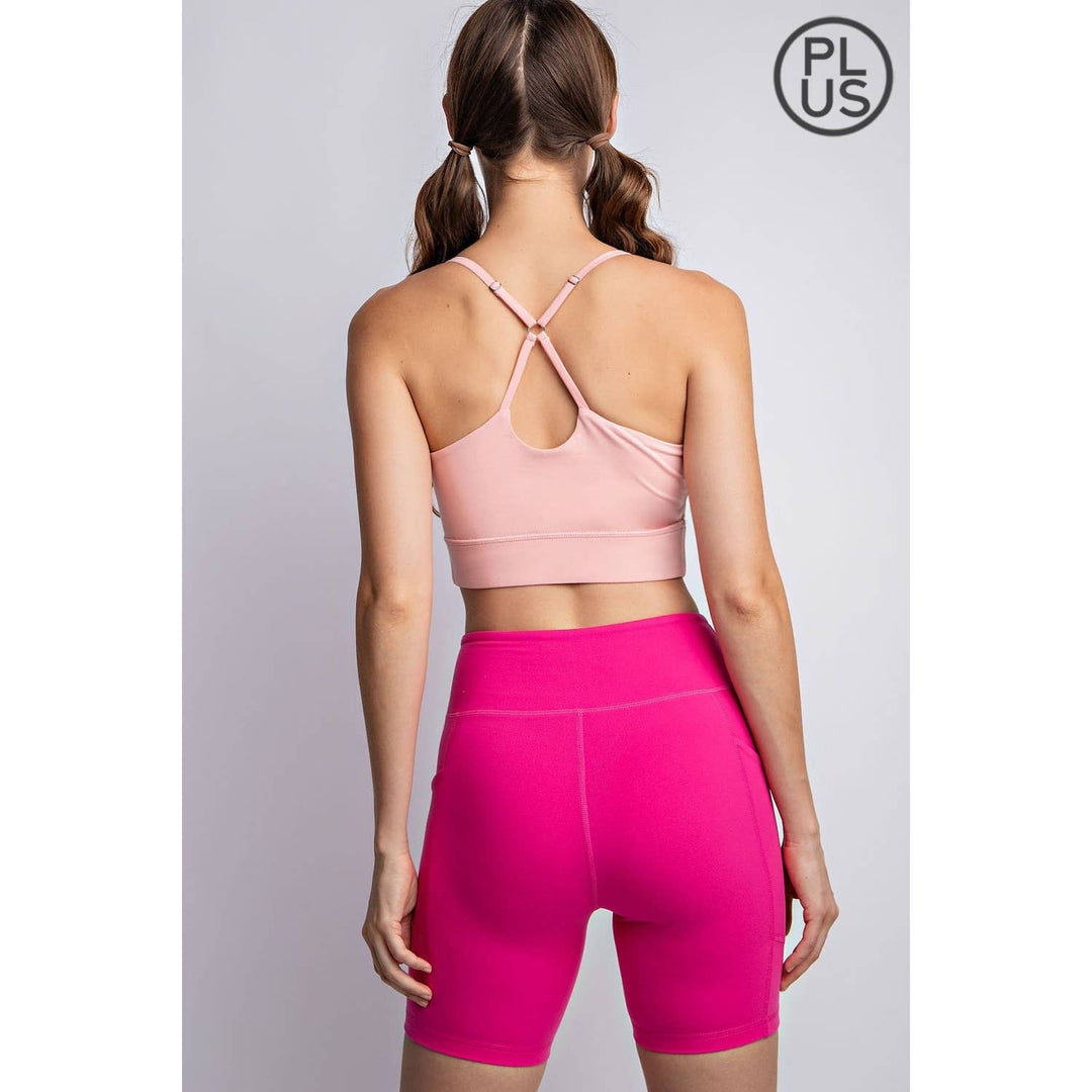 RAE MODE PLUS SIZE BUTTER SPORTS BRA WITH ADJUSTABLE STRAP - 2 COLORS