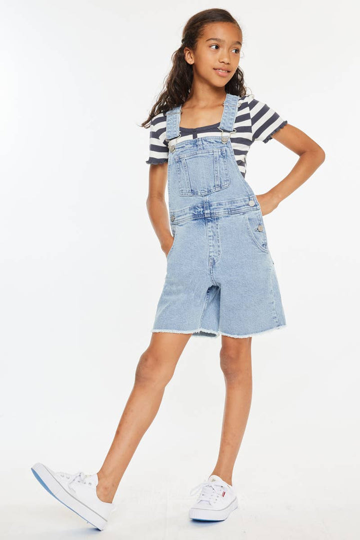 KanCan Kids' Overall Shorts - Medium Wash