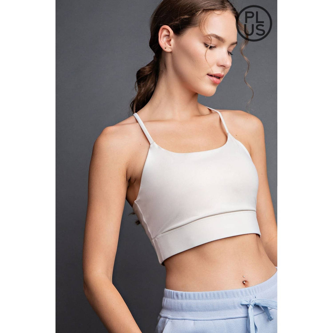 RAE MODE PLUS SIZE BUTTER SPORTS BRA WITH ADJUSTABLE STRAP - 2 COLORS