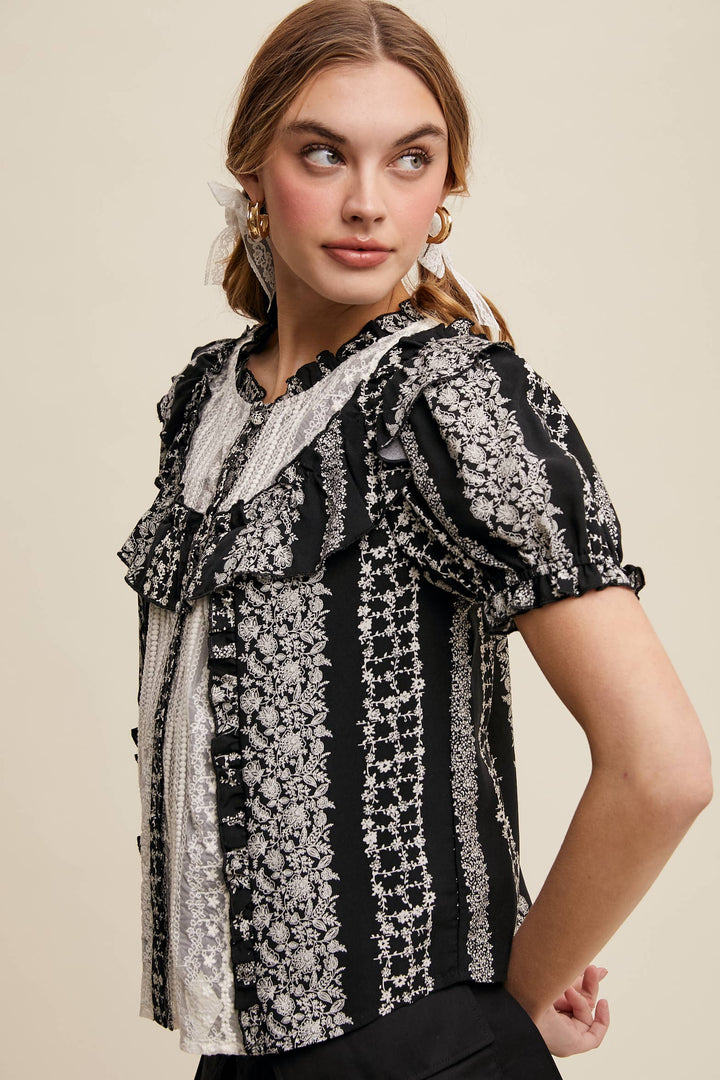 Vintage-Inspired Ruffle Blouse