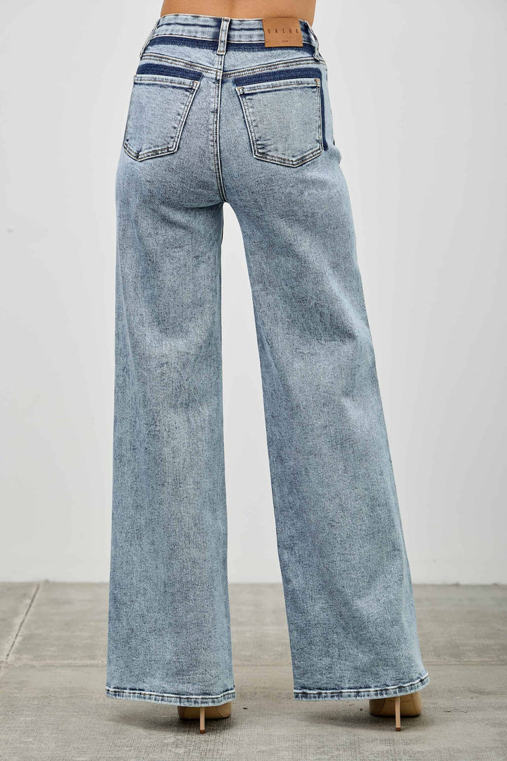 High Rise Relaxed Straight Jean with Seam Detail