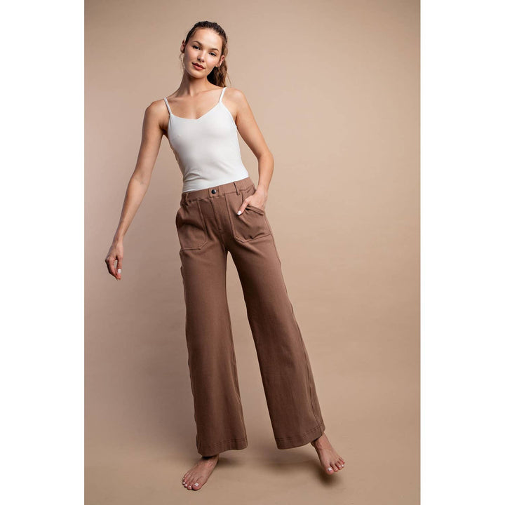 RAE MODE COTTON STRETCH TWILL WIDE PANTS - 2 COLORS