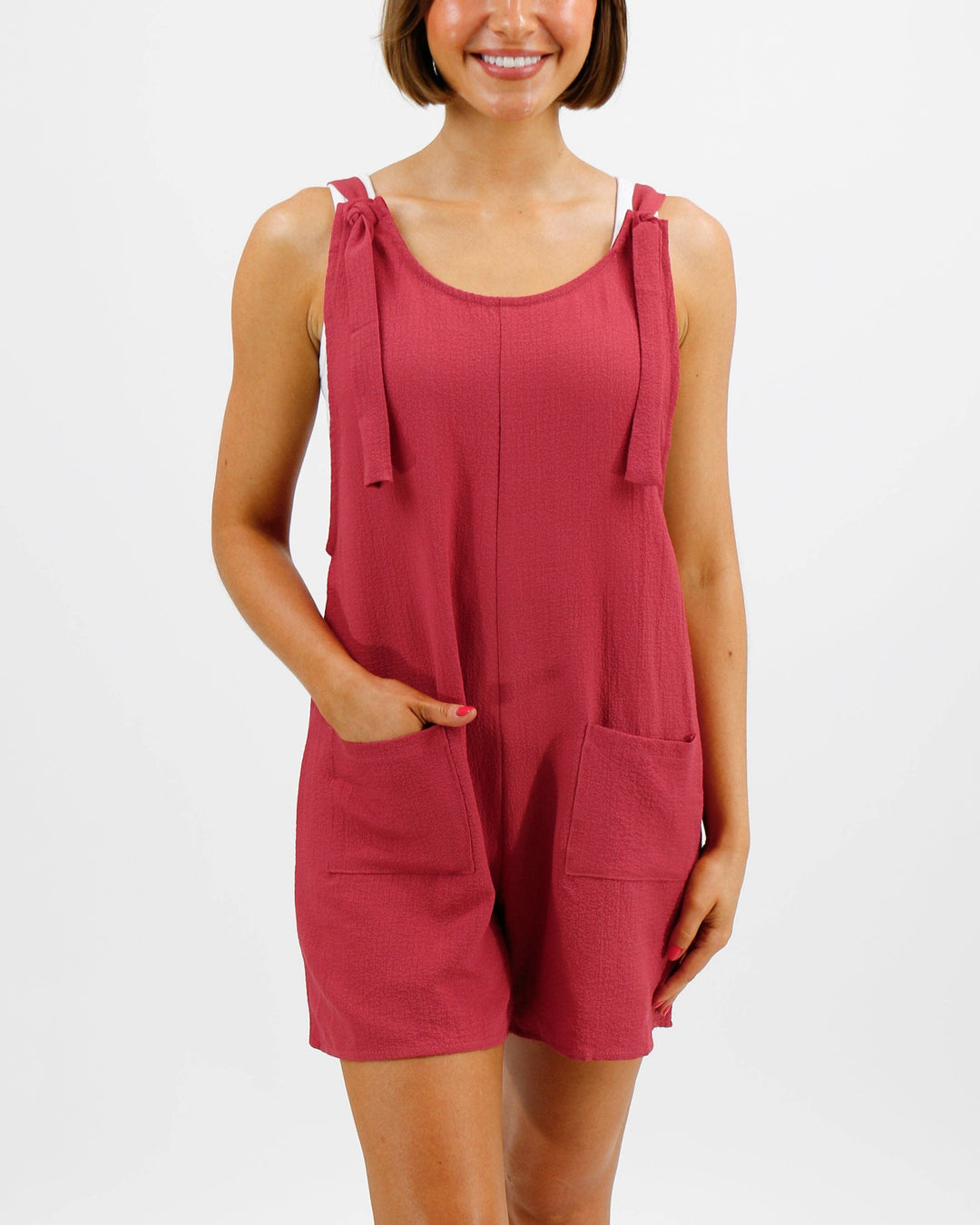 Easy Breezy Romper in Hibiscus