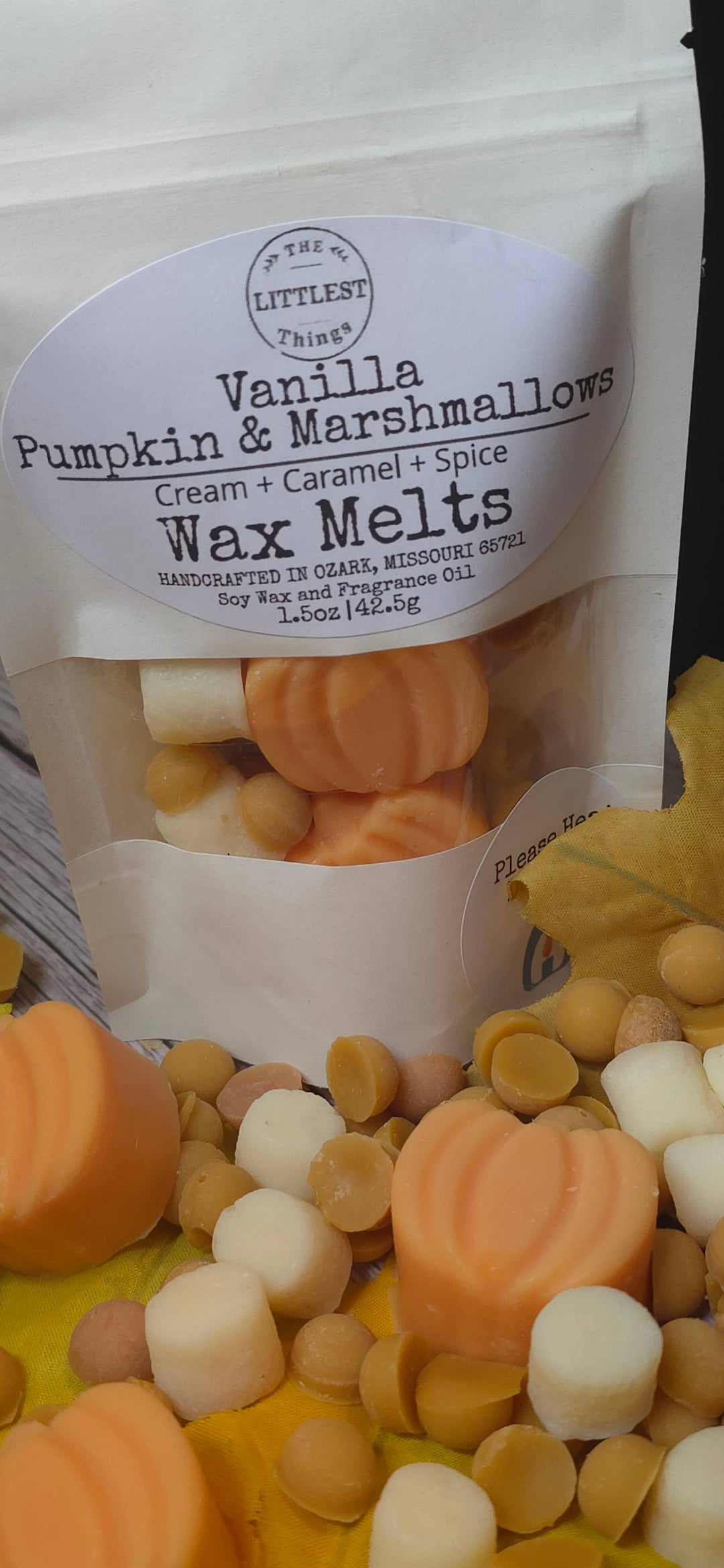 Vanilla Pumpkin Marshmallow 1.5 Ounce Bag Fall Wax Melt