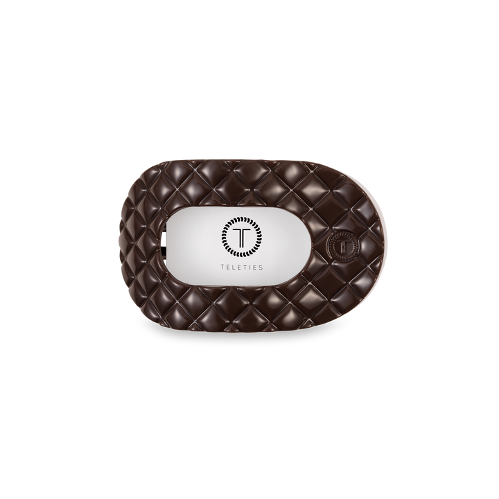 Flat Round Hair Clip | Small | Truly Taupe Quilted