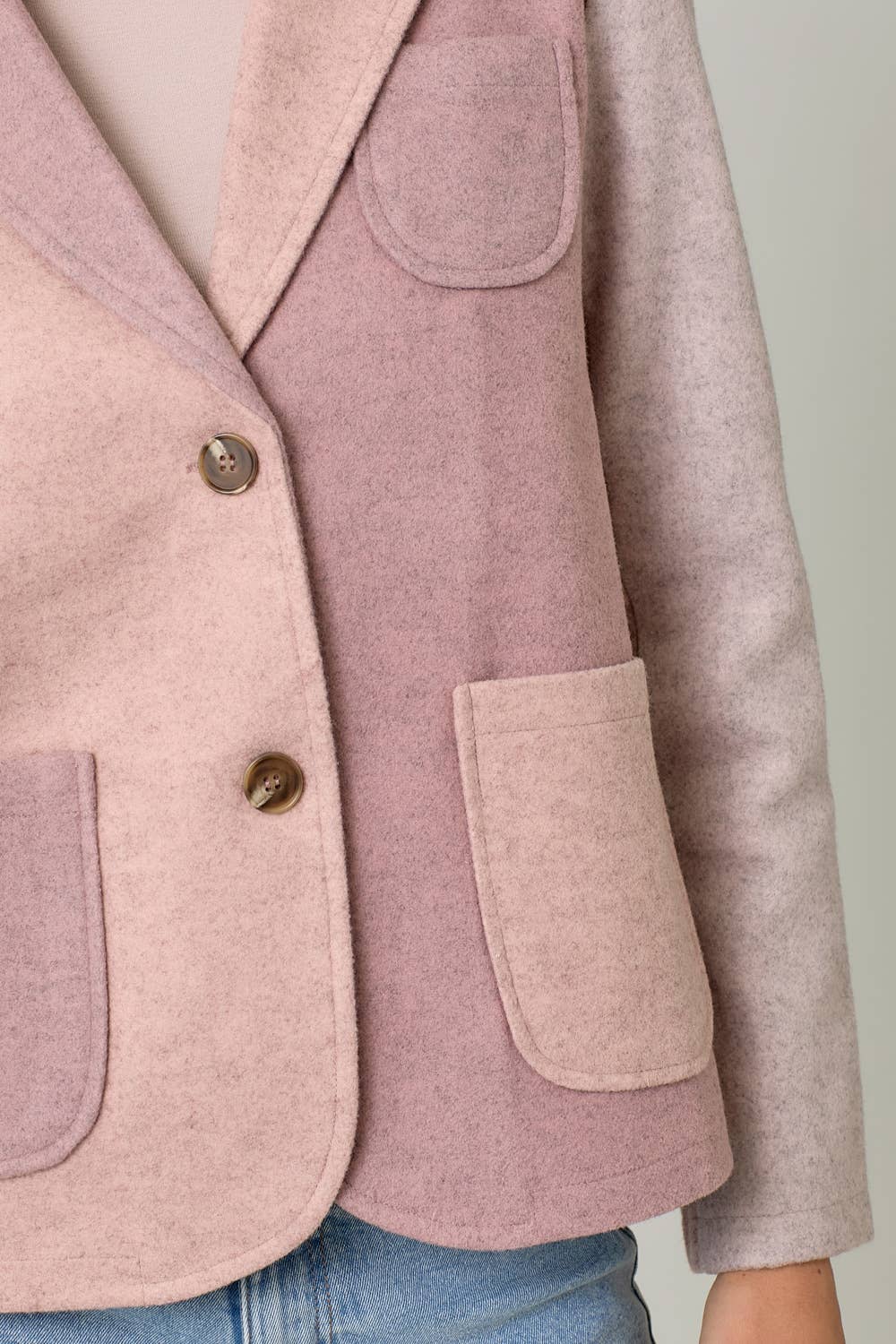 Blush Hour Colorblock Blazer - Winter Rose