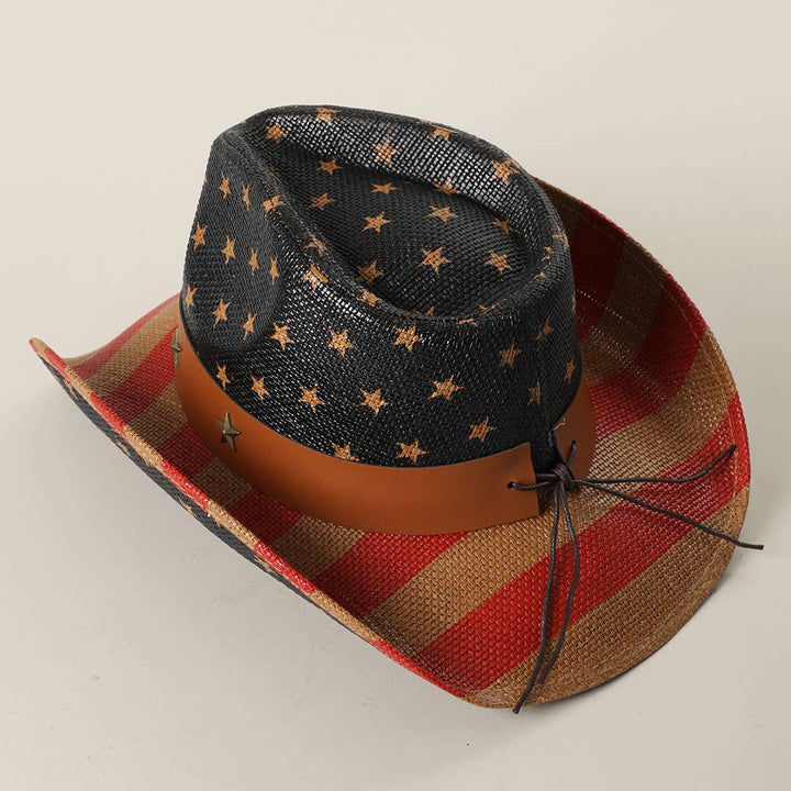 USA Stars Straw Cowboy Hat