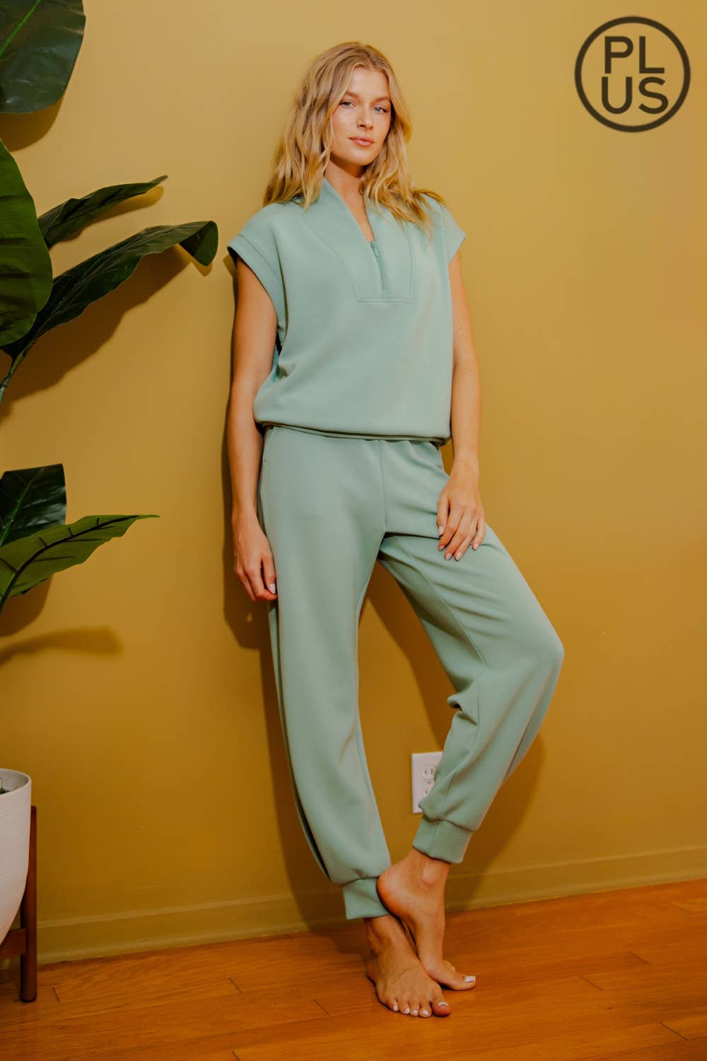 RAE MODE PLUS SIZE MODAL SCUBA FULL LENGTH JOGGER PANT - 3 COLORS