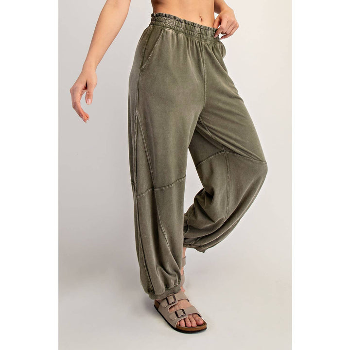 RAE MODE MINERAL WASHED TERRY BUTTER JOGGER PANTS - DUSTY PINK