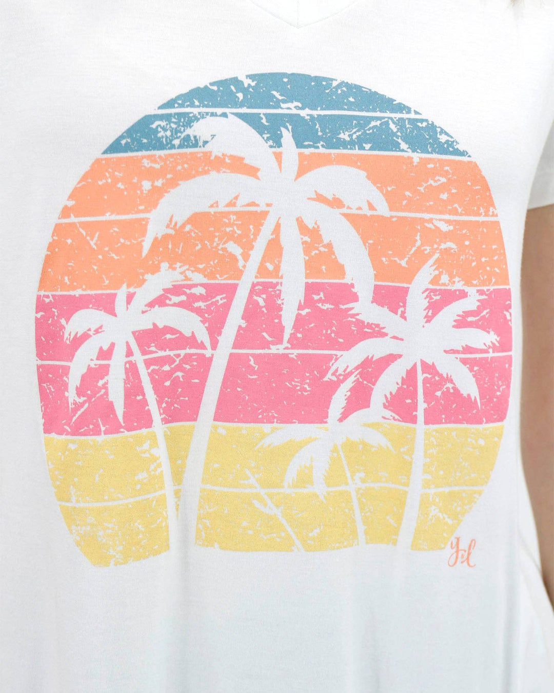 VIP Favorite V-Neck Graphic Tee - Palm Trees