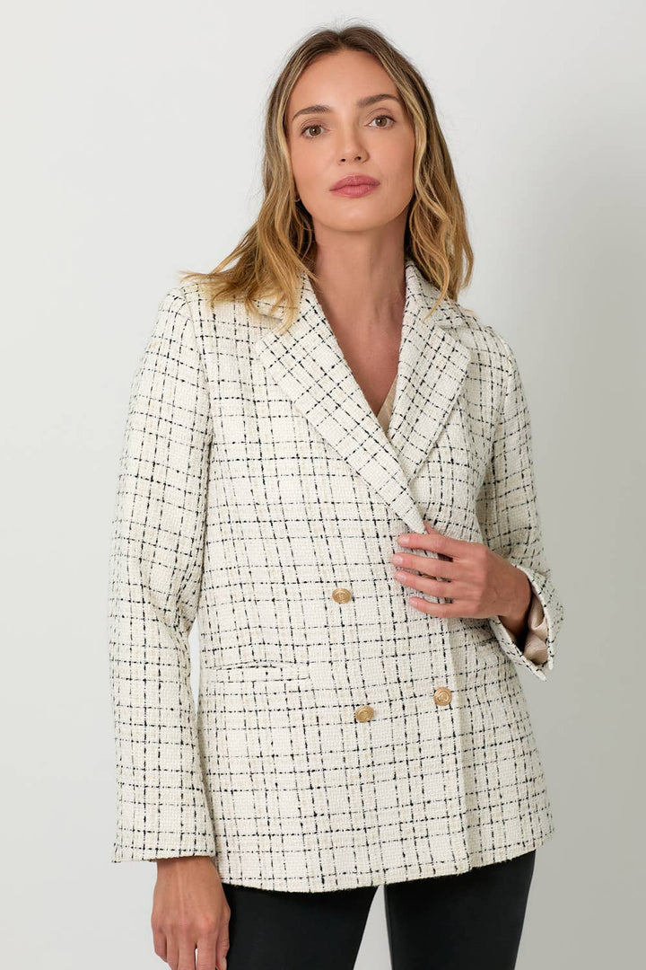 The Luxe Life Double Breasted Tweed Blazer