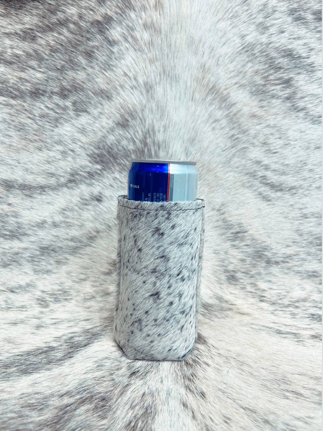 Skinny Can cowhide Koozies