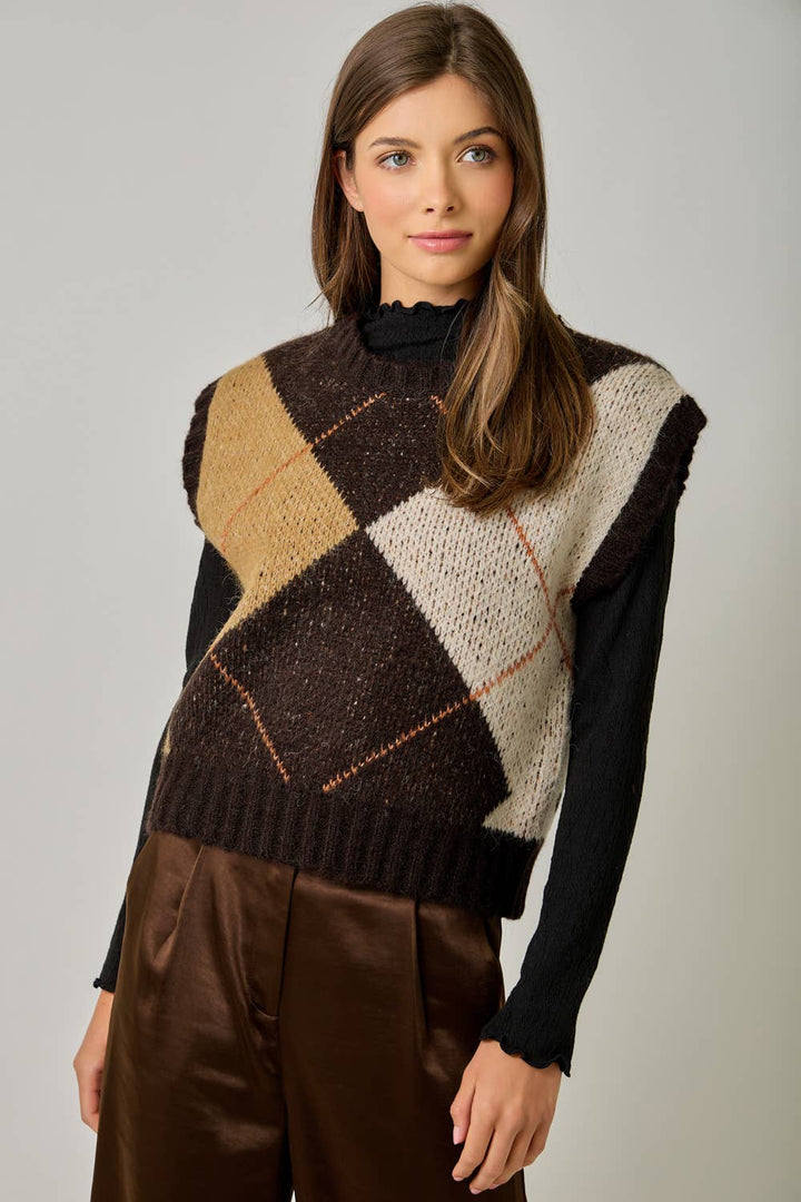 Campus Coffee Argyle Sweater Vest