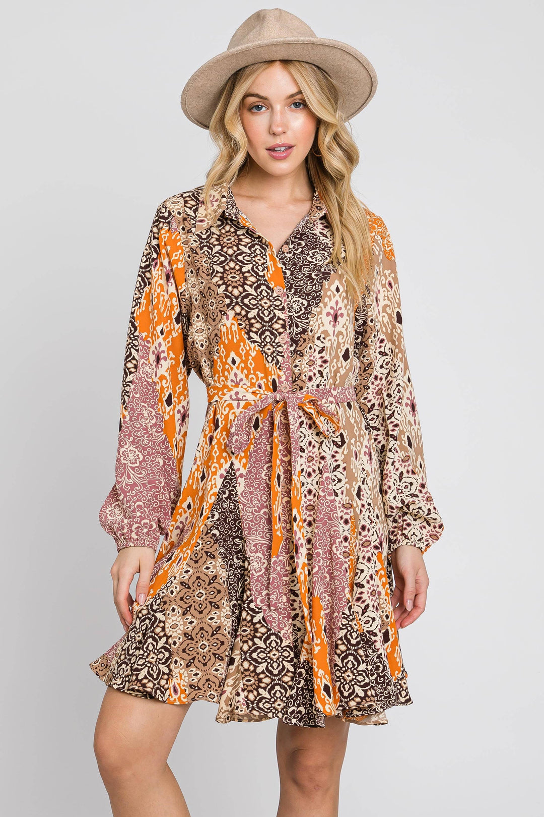 Festival Fields Button Down Flare Dress