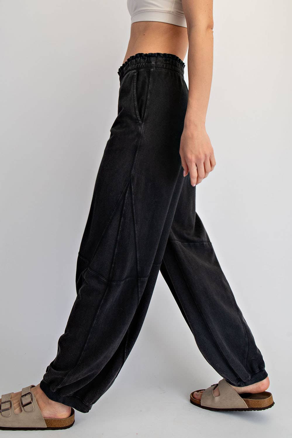 RAE MODE MINERAL WASHED TERRY BUTTER JOGGER PANTS - DUSTY PINK