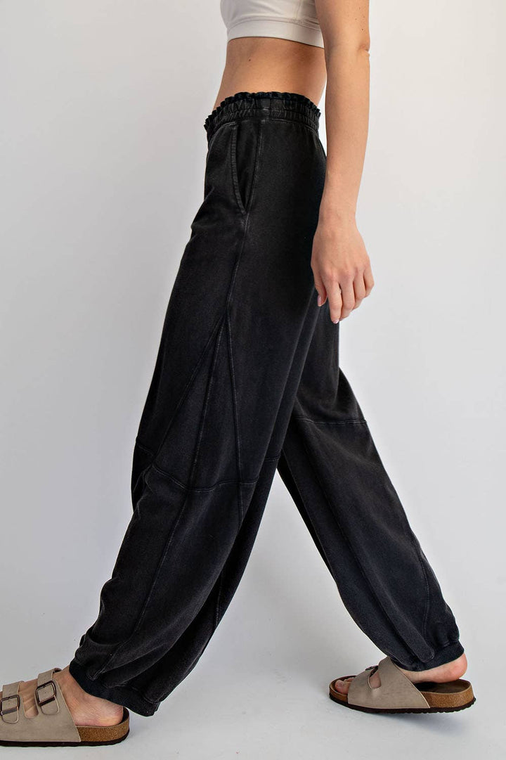 RAE MODE MINERAL WASHED TERRY BUTTER JOGGER PANTS - DUSTY PINK