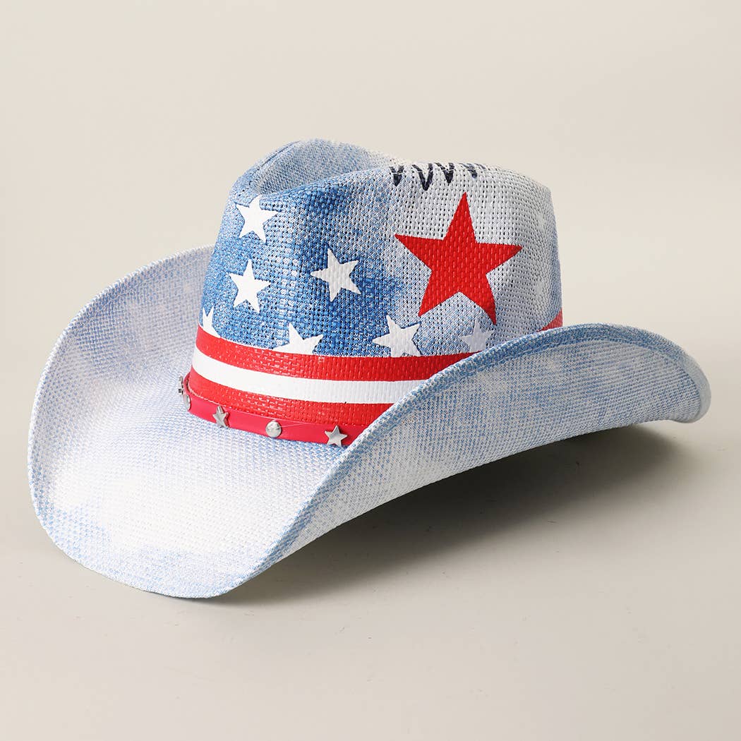 Star Band Straw Western Cowboy Hat