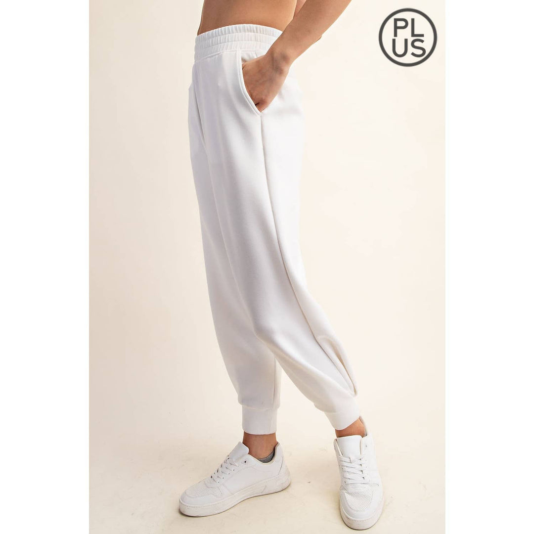 RAE MODE PLUS SIZE MODAL SCUBA FULL LENGTH JOGGER PANT - 3 COLORS
