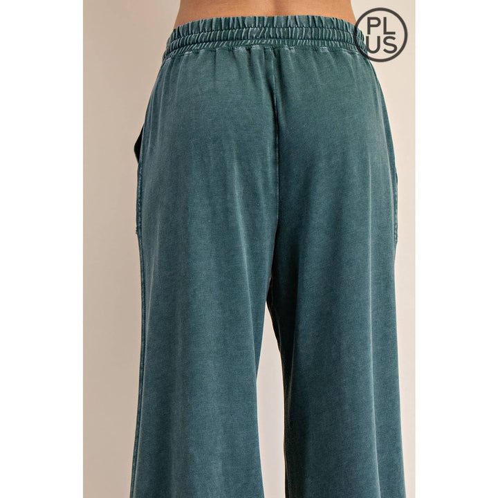 RAE MODE PLUS SIZE MINERAL WASHED WIDE LEG PANT - Dusty Blue
