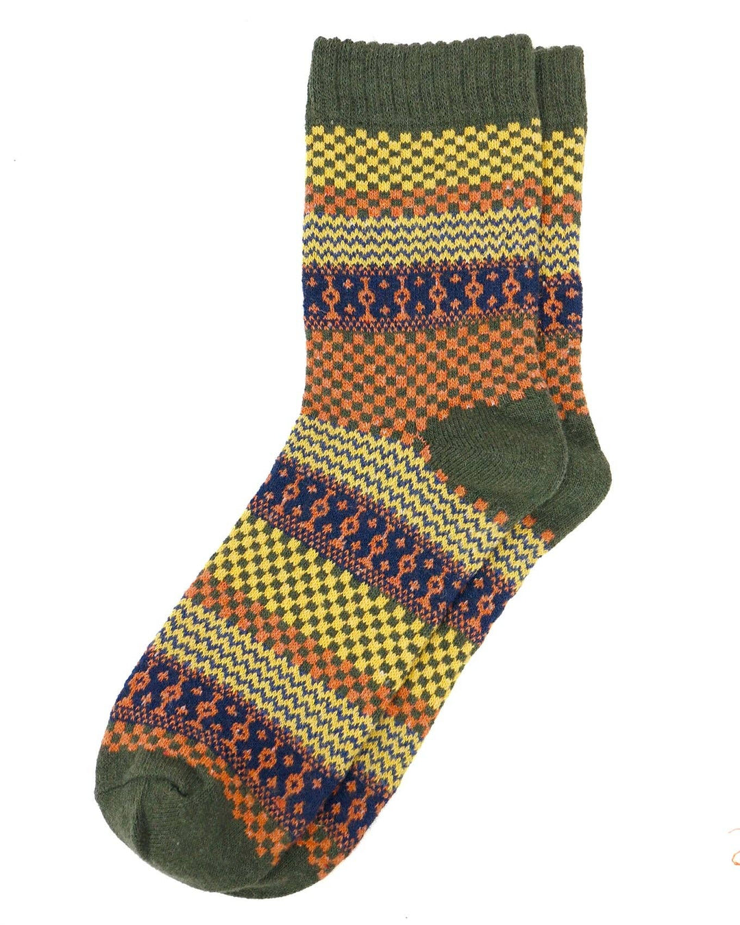 Knit Cozy Crew Socks in Olive