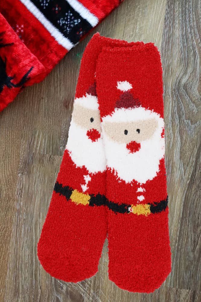 Assorted Christmas Holiday Fuzzy Socks