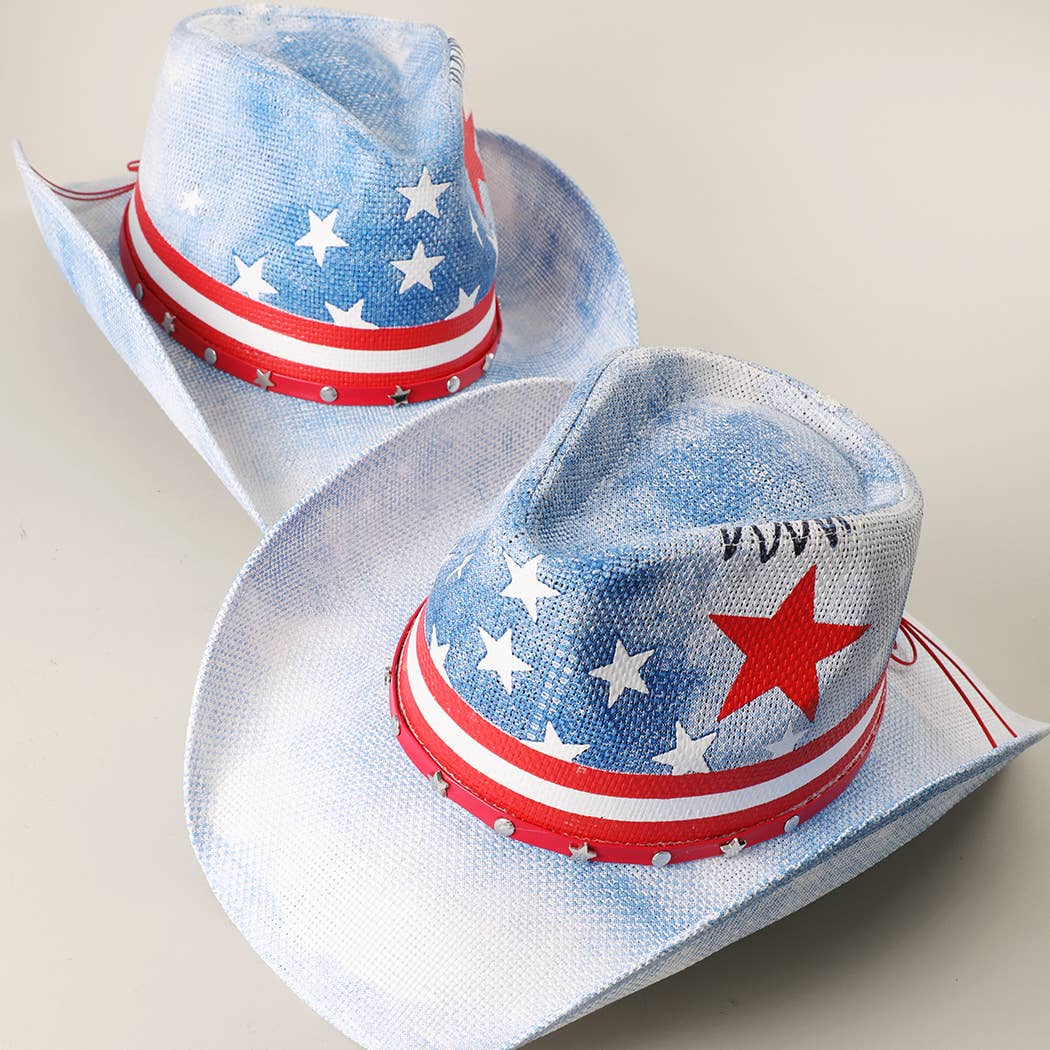 Star Band Straw Western Cowboy Hat