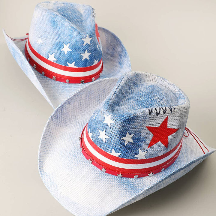 Star Band Straw Western Cowboy Hat