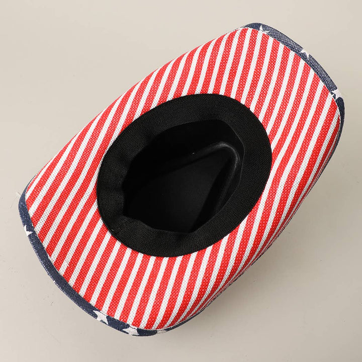 Stars & Stripes Straw Cowboy Hat