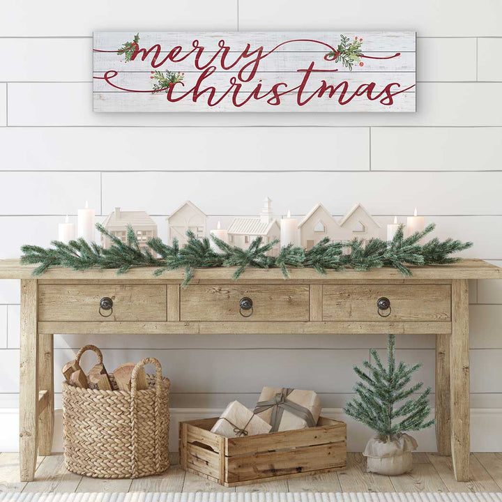 **as is** 40x10 Merry Christmas Slatted Sign