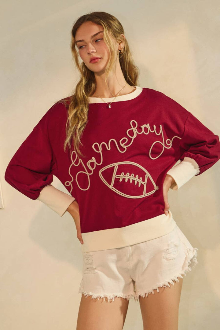 Touchdown & Tailgates Sweatshirt – Dark Red