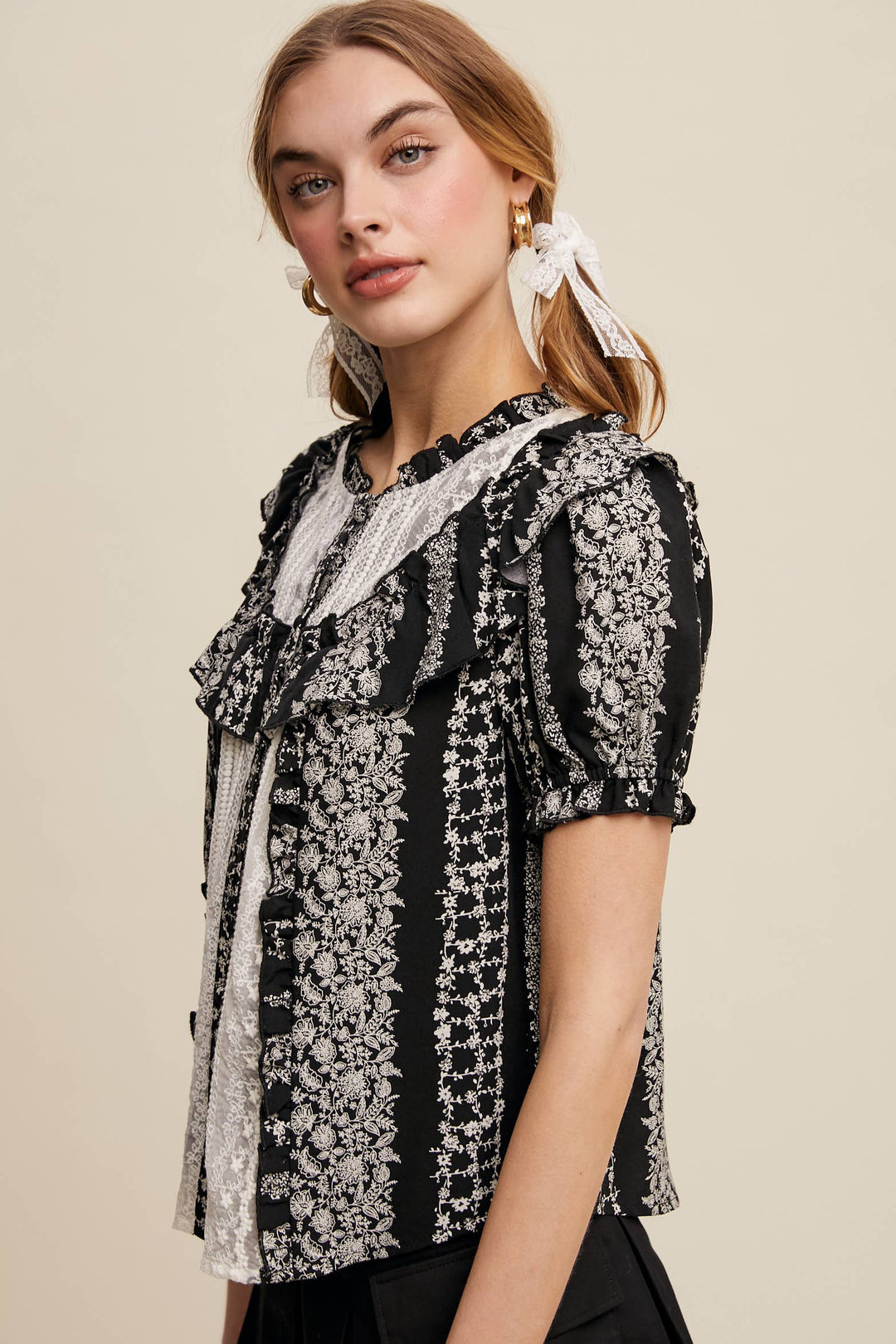 Vintage-Inspired Ruffle Blouse