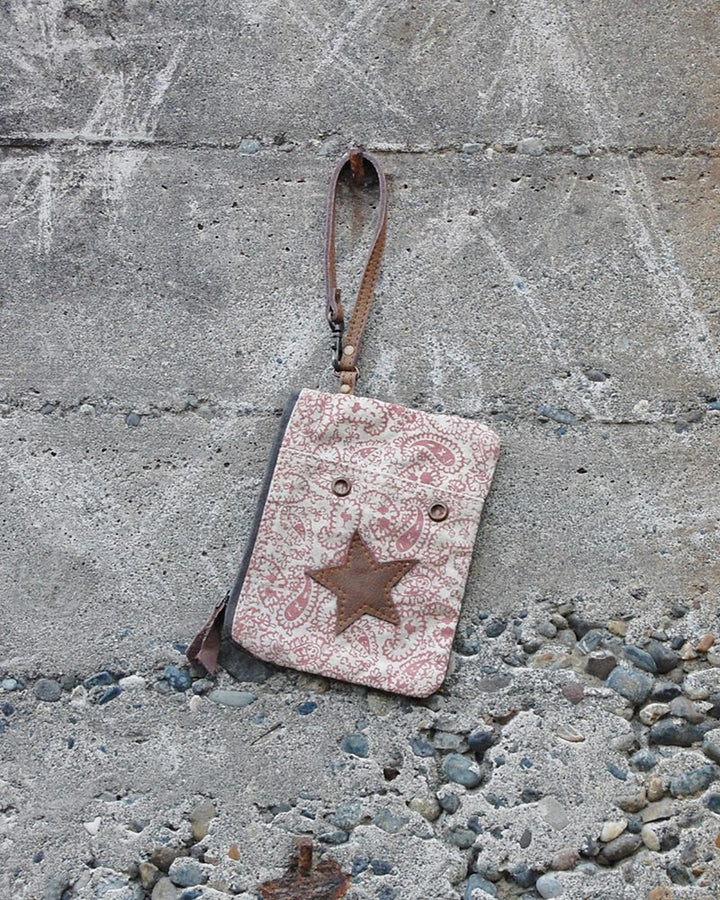 Pink Paisley Wristlet