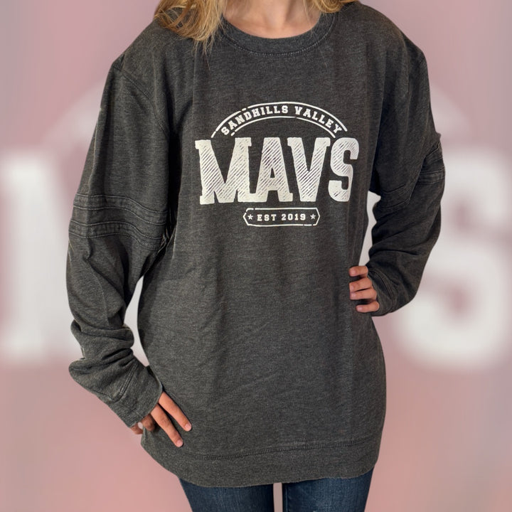 Mavericks Unisex Rally Crew Sweatshirt with Sleeve Detail - Mavs Vintage Design