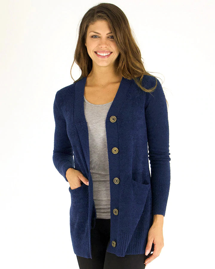 Grace and Lace Bambü Button Cardi - Navy