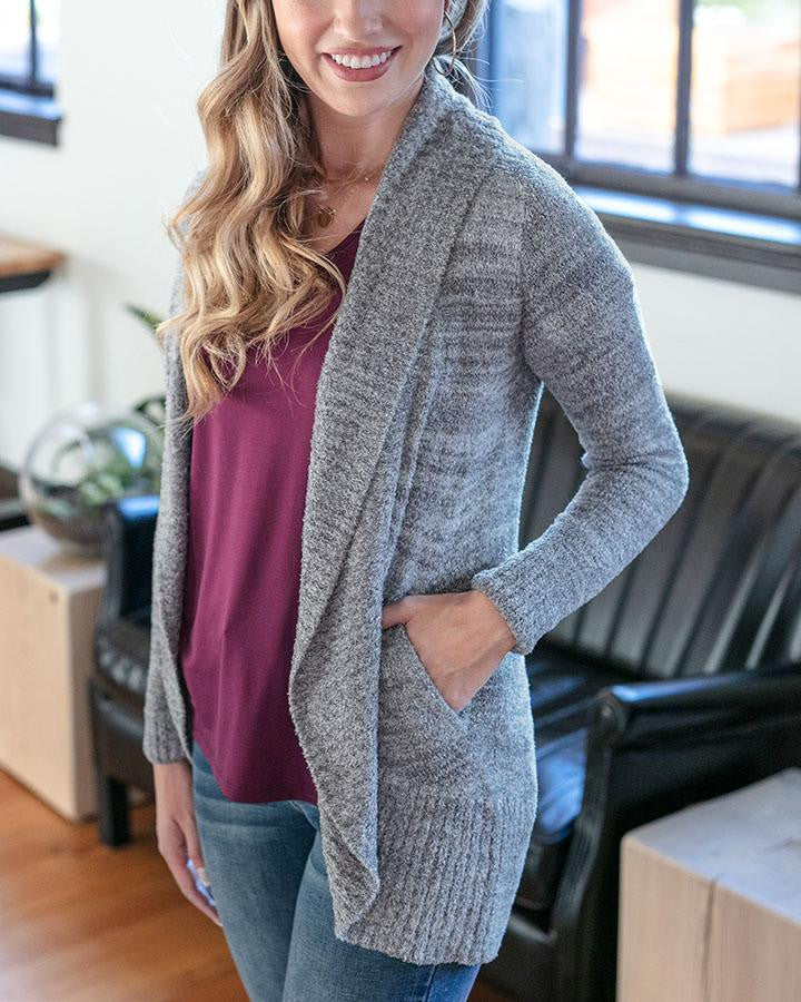 Grace and Lace Lush Bambü™ Circle Cardi - Heathered Grey