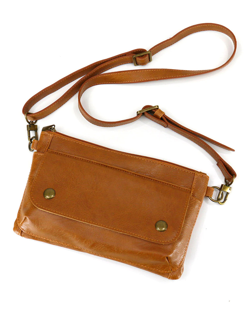 Grace and Lace- Vegan Leather Essentials Belt Bag in Cognac