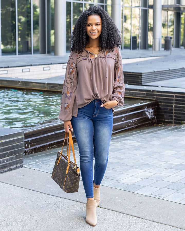 Grace and Lace Berkley Embroidered Top