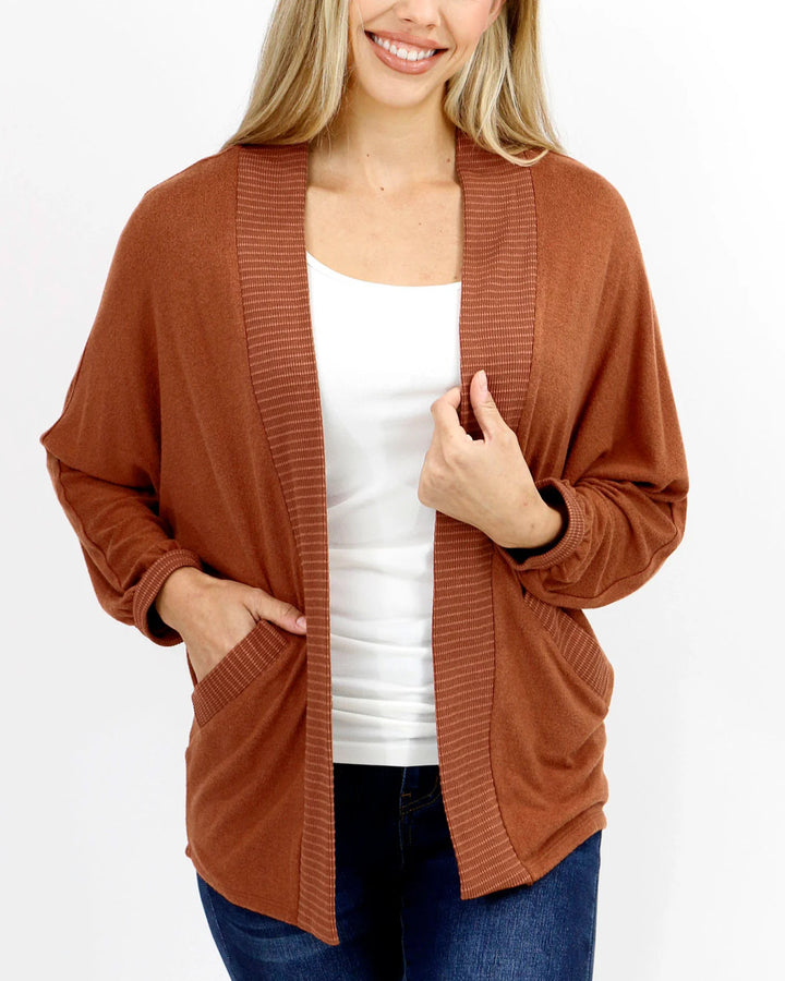 Grace and Lace- Buttery Soft Cinnamon Cocoon Cardi