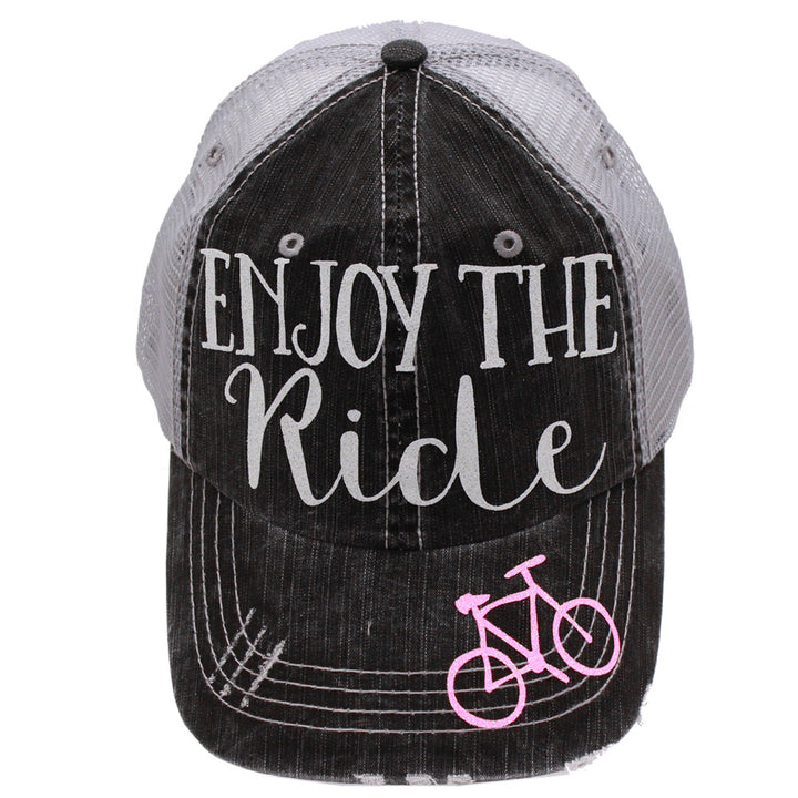 Enjoy the Ride Trucker Cap - Distressed Grey