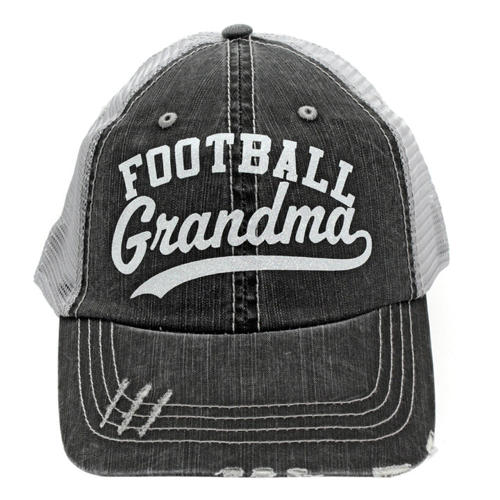 Football Grandma Trucker Cap - Distressed Grey