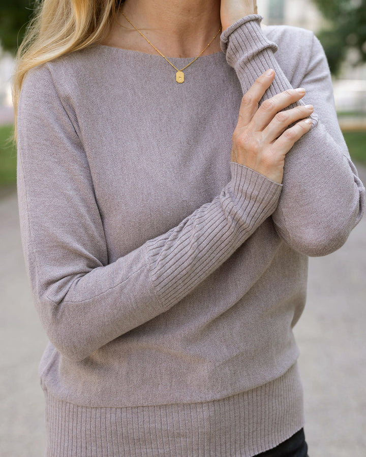 Grace and Lace Classic & Cozy Sweater Top - Almondine