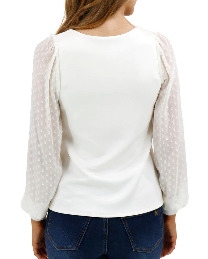 Grace and Lace- Luxe Knit Ivory Square Neck Long Sleeve Top