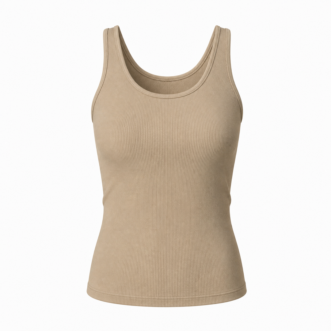Ribbed Tank Top - Khaki