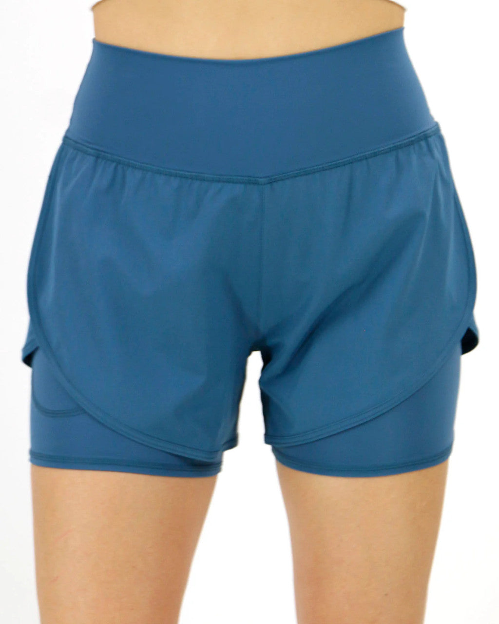 Grace and Lace- Everyday Athletic Shorts- Blue Heron