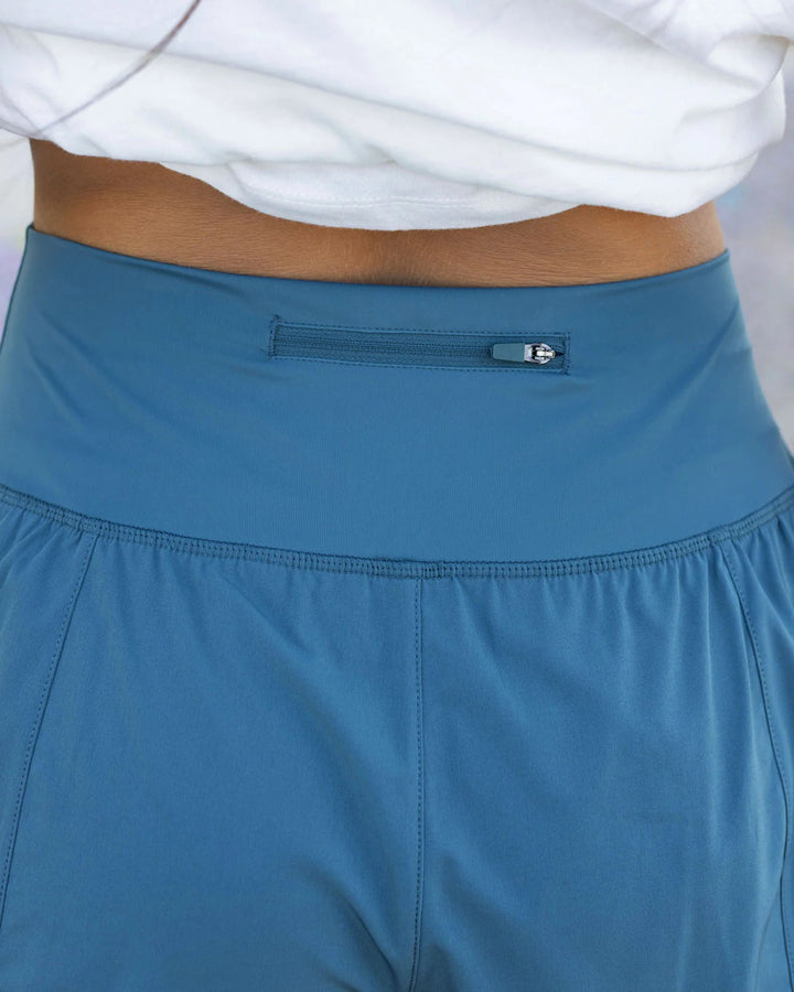 Grace and Lace- Everyday Athletic Shorts- Blue Heron