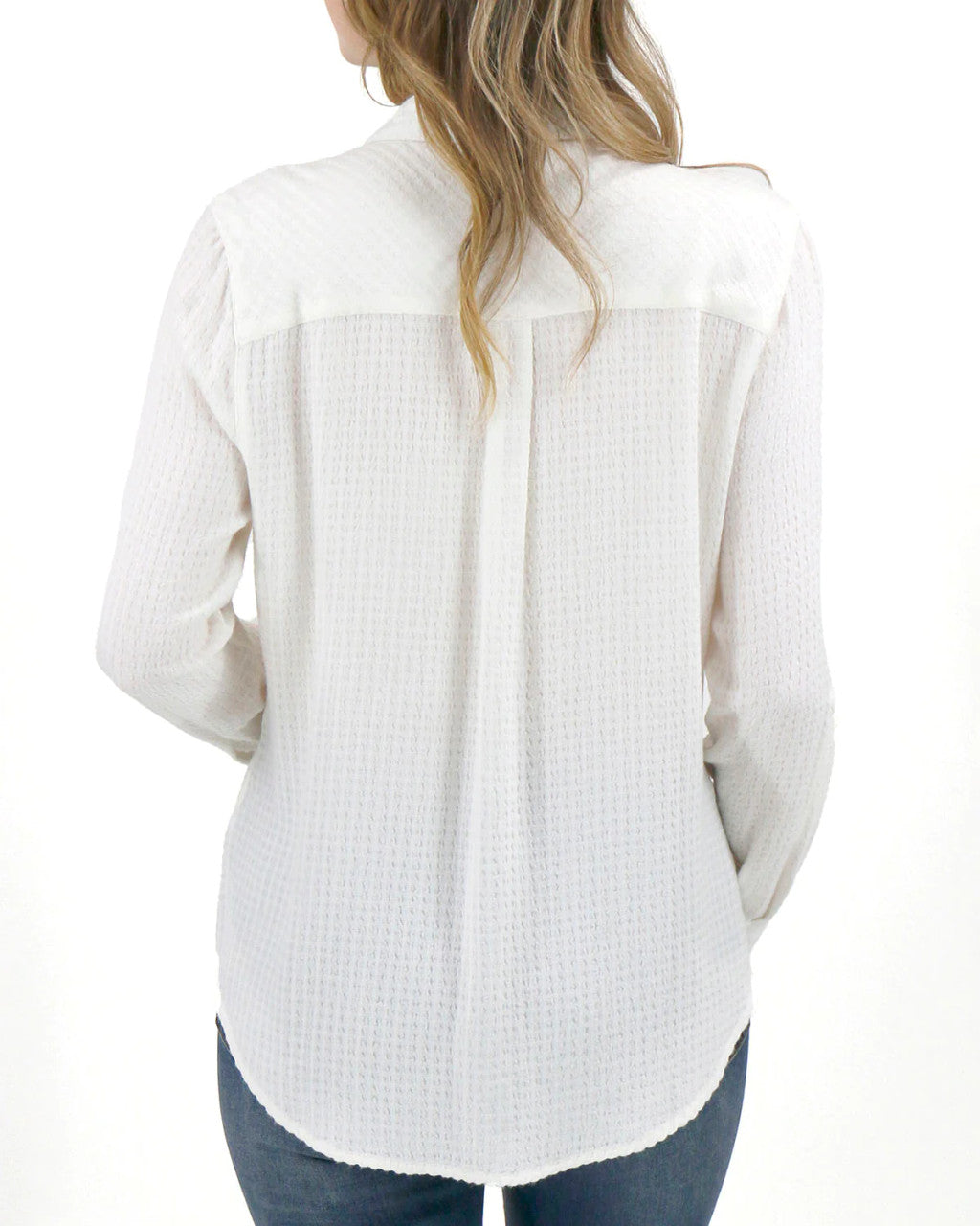 Grace and Lace Favorite Button Up Plaid - Soft White