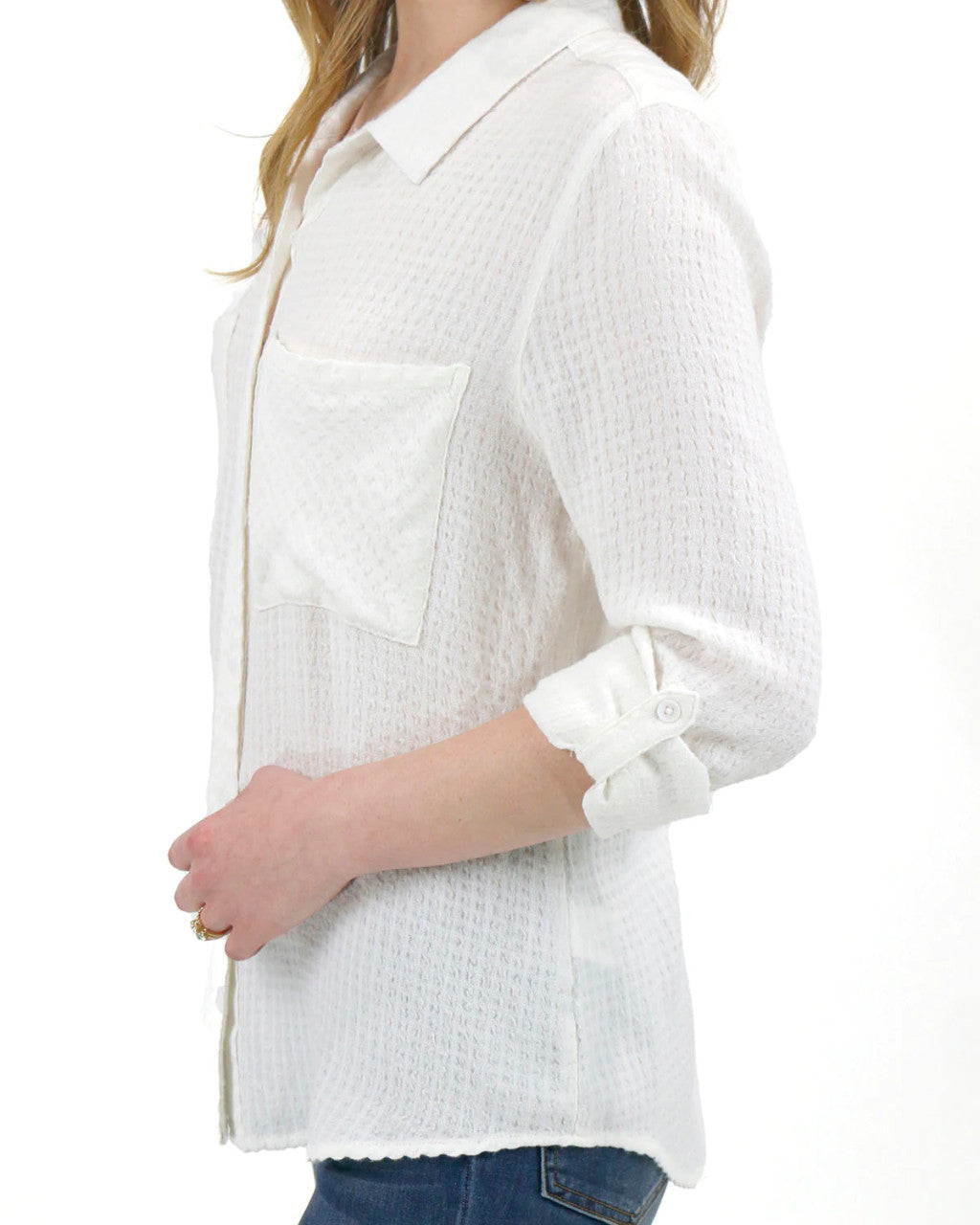 Grace and Lace Favorite Button Up Plaid - Soft White